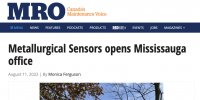Metallurgical Sensors Opens Mississauga Office